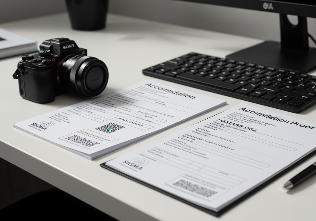 Accommodation proof documents and booking confirmations for Qatar visa