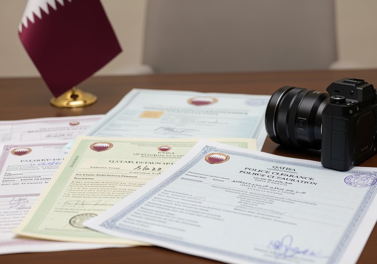 Background check certificates and official documentation for Qatar e-Visa application