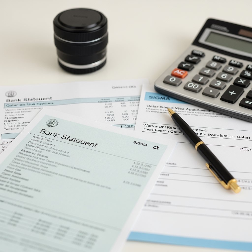 Financial documents and bank statements for Qatar e-Visa payment verification