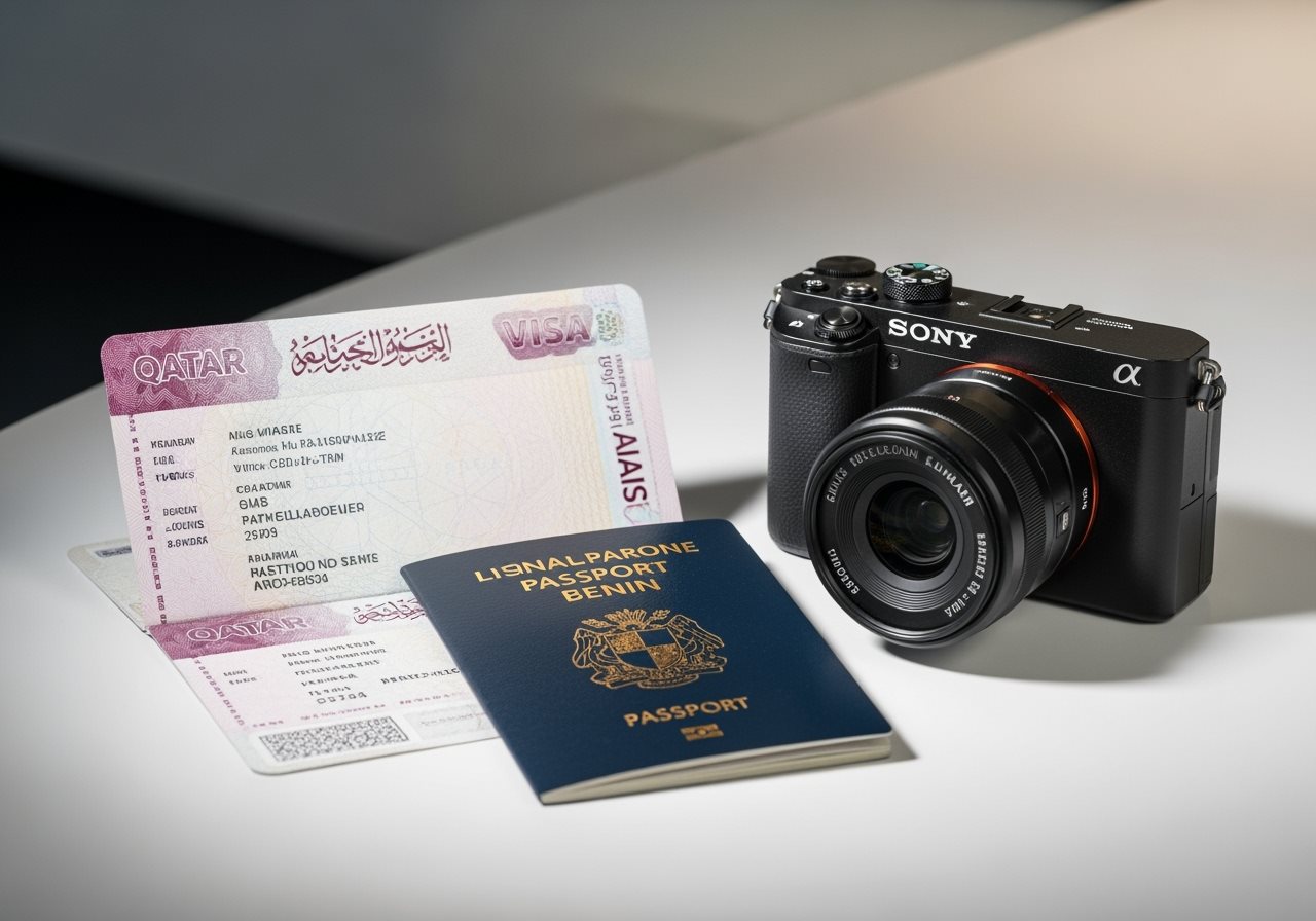 Benin passport and Qatar visa documents