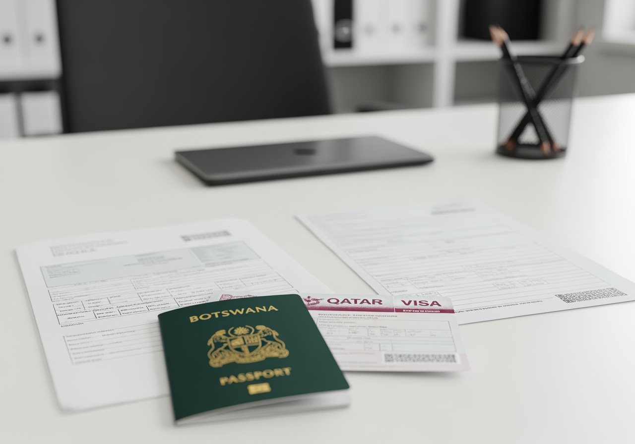 Botswana passport and Qatar visa documents required for application