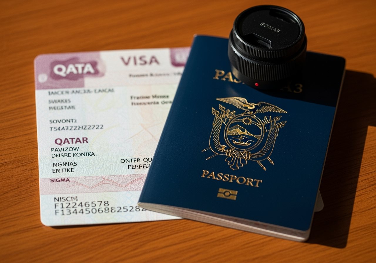 Ecuador passport and Qatar visa documents for Ecuadorian citizens