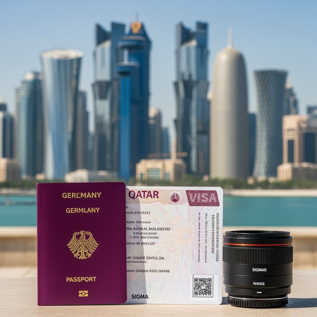 German passport and Qatar visa documents