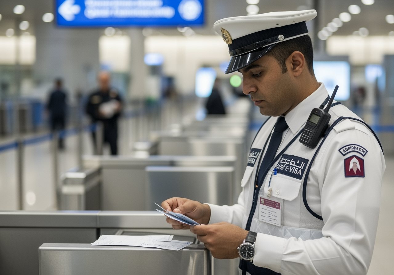 Qatar immigration control checking Serbian passport