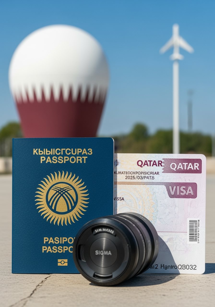 Kyrgyzstan passport and Qatar e-Visa documents