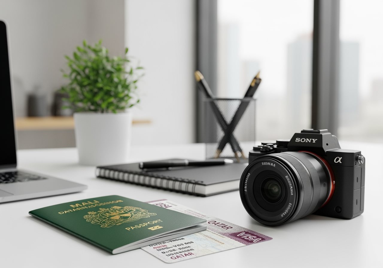 Mali passport and Qatar e-Visa documents