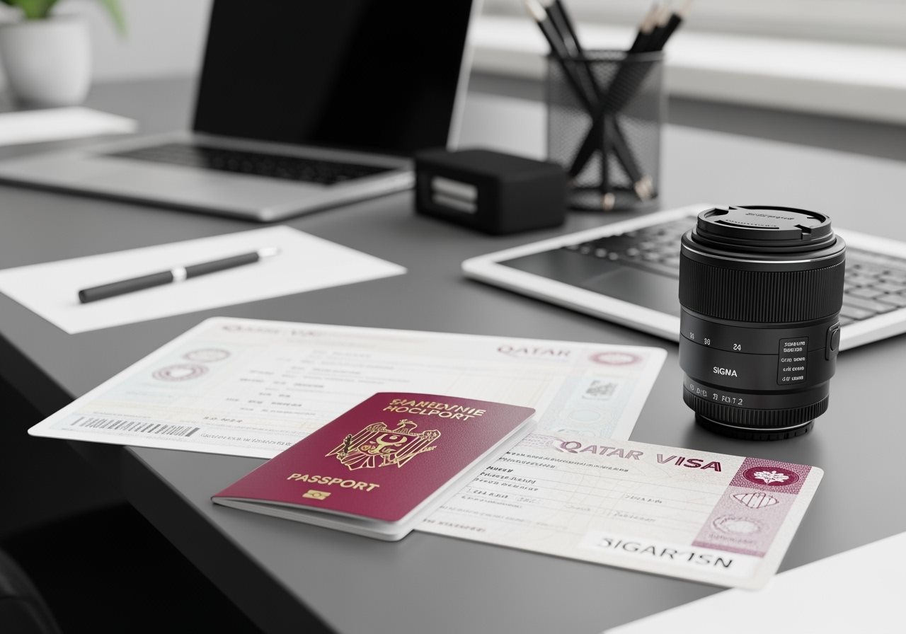 Moldova passport and Qatar visa documents