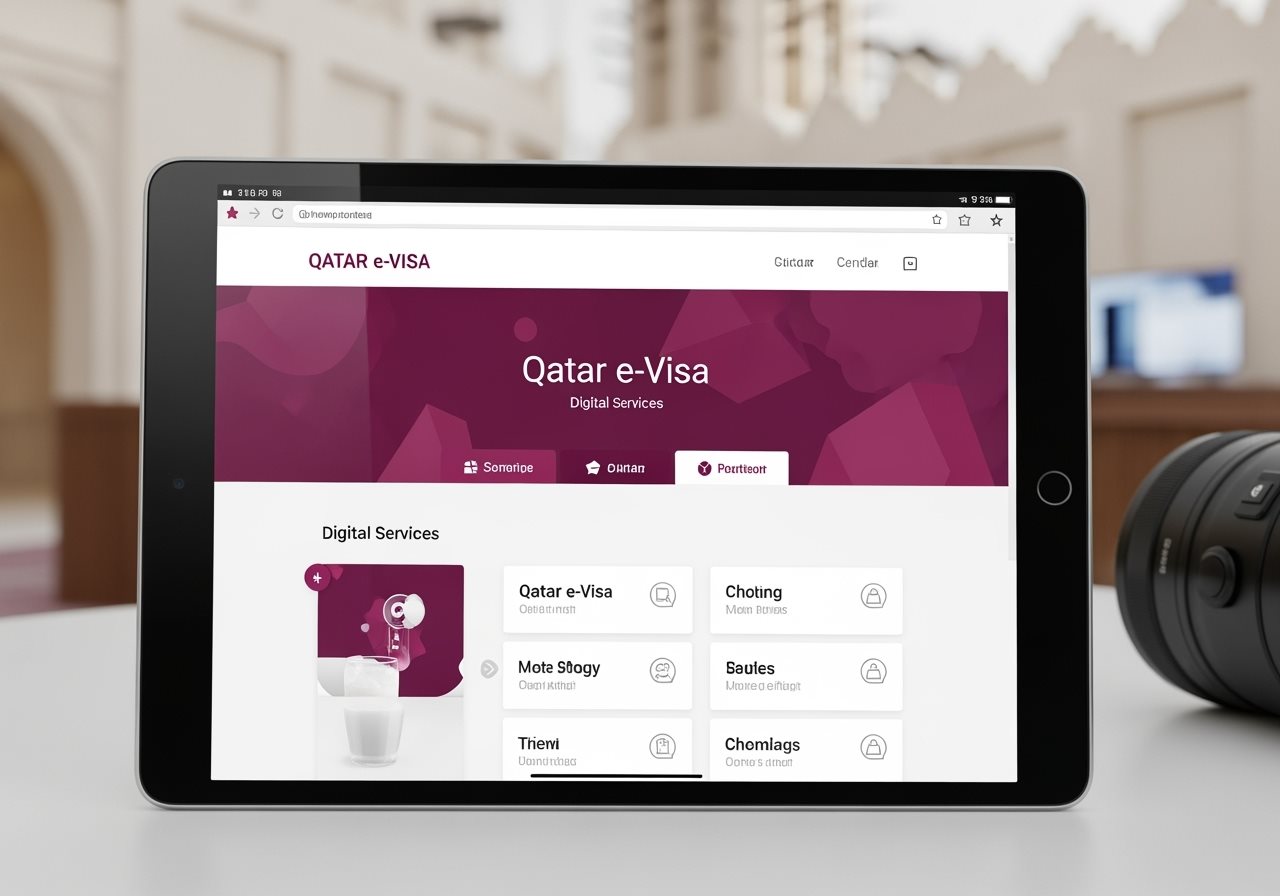 Qatar e-Visa online portal features and navigation interface