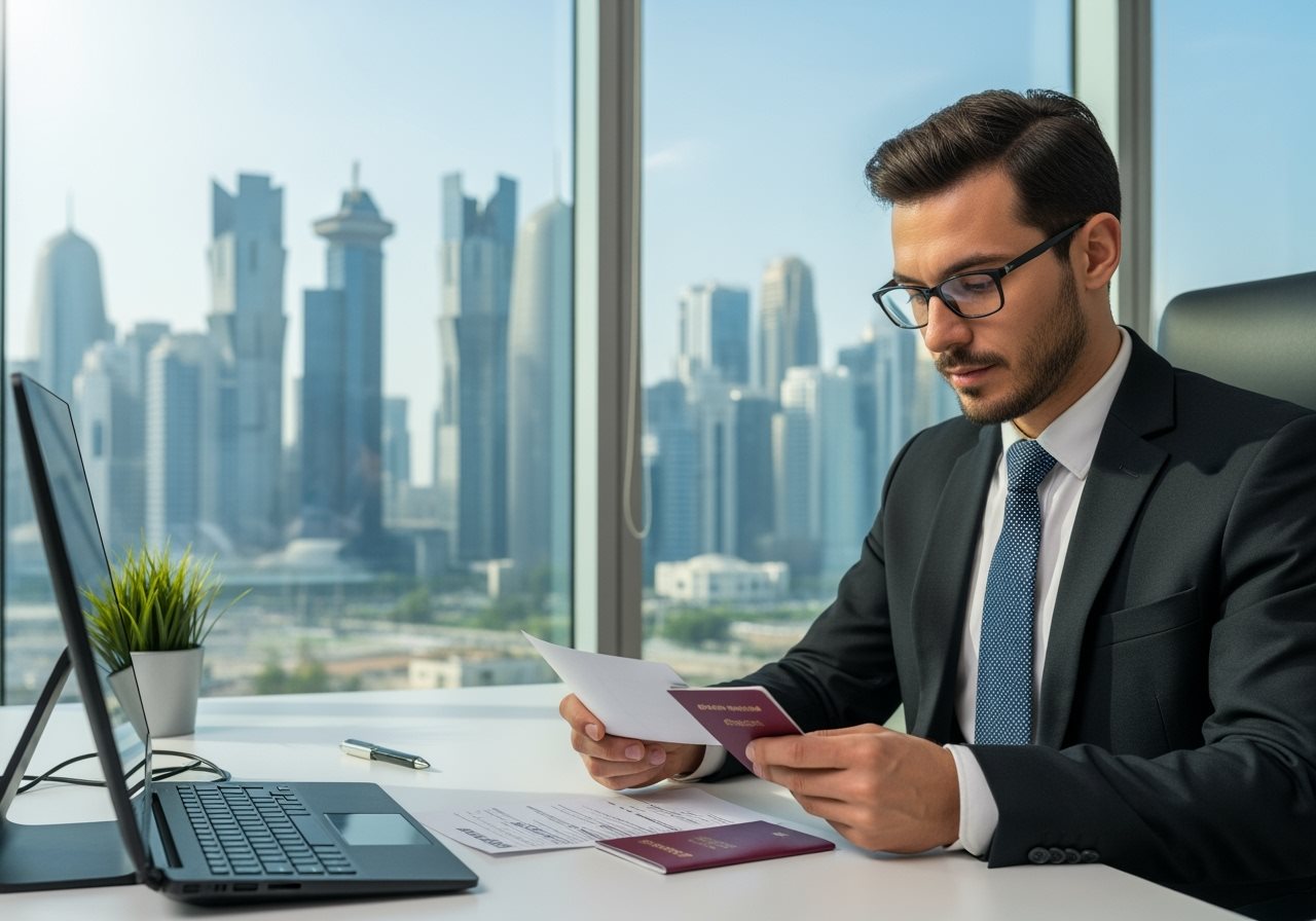 Travel itinerary and flight schedule documents for Qatar e-Visa