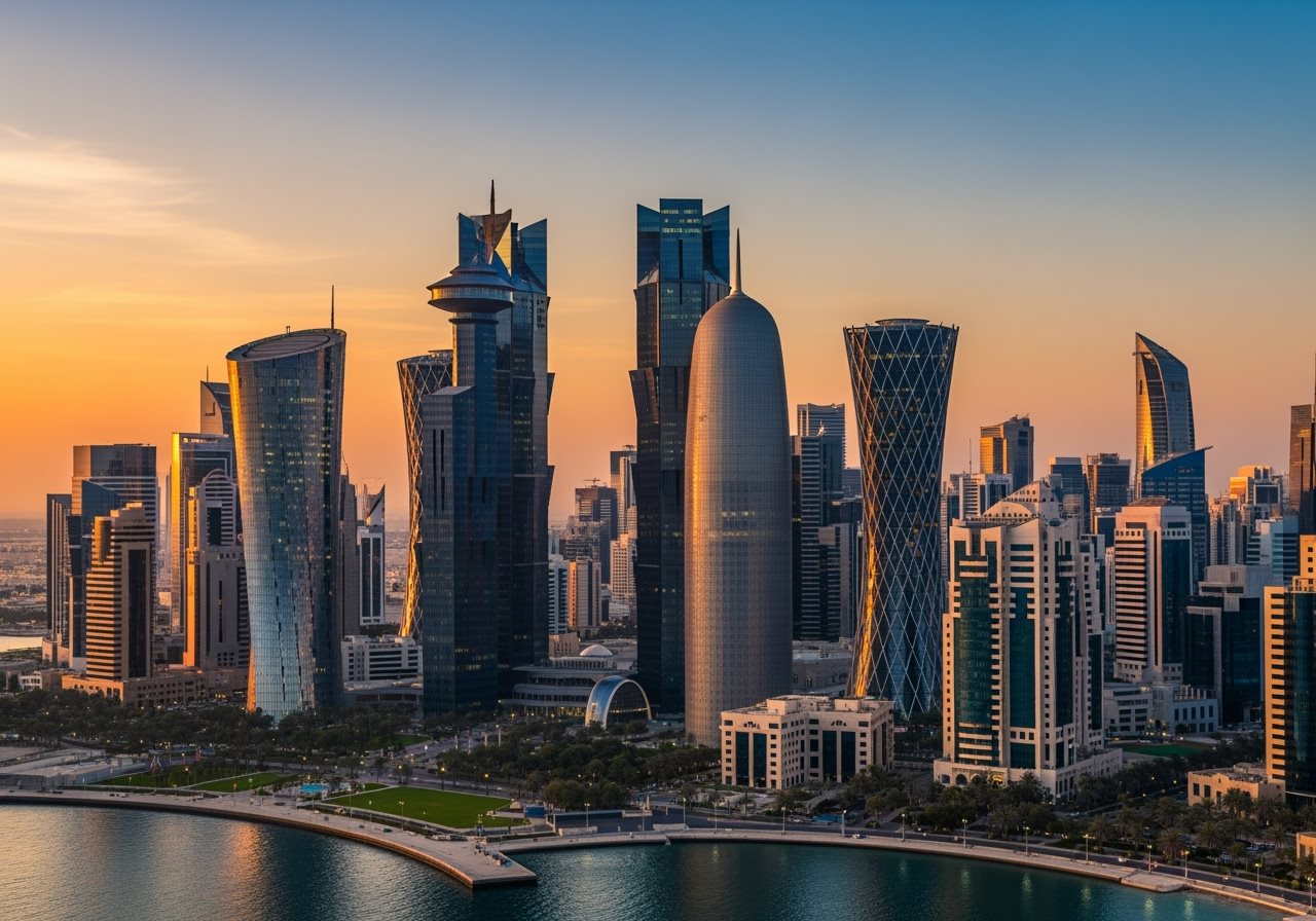 Qatar Doha skyline with modern buildings