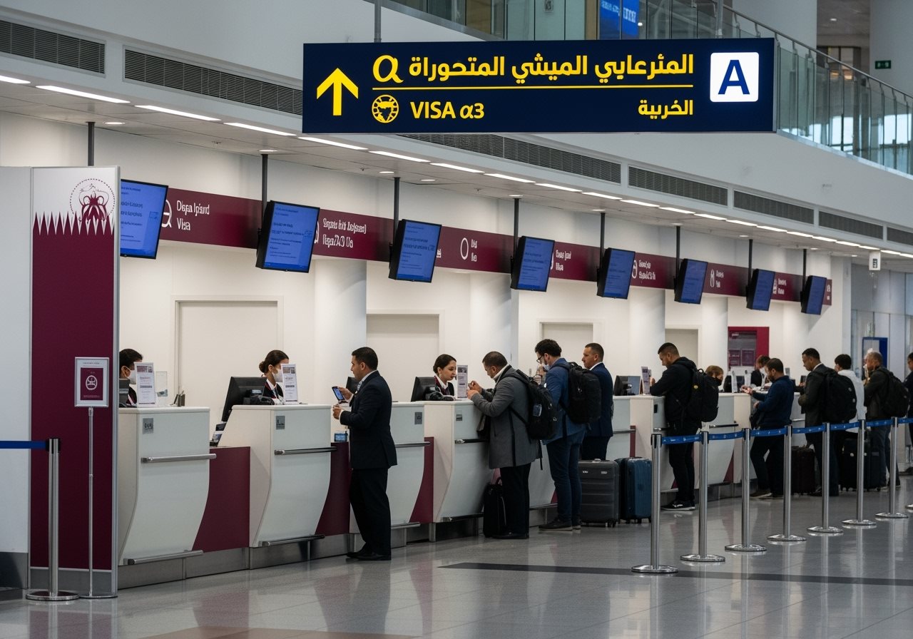 Qatar airport visa counter and online application comparison