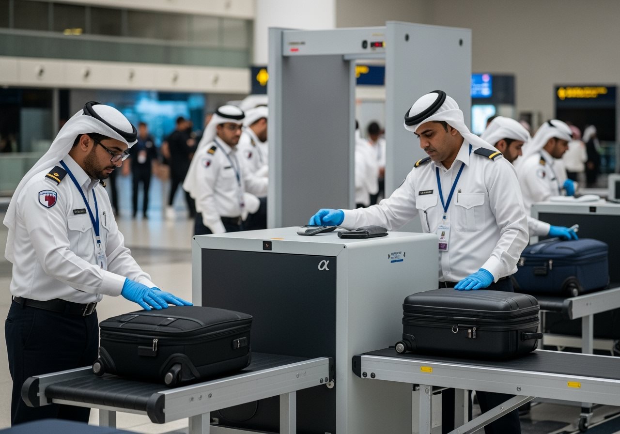 Qatar customs control and baggage screening