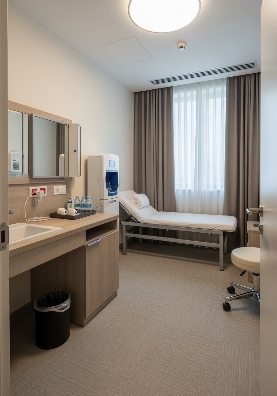Qatar quarantine hotel room with modern amenities