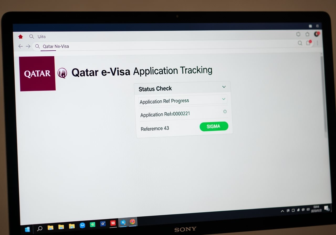 Qatar e-Visa Status Check Interface