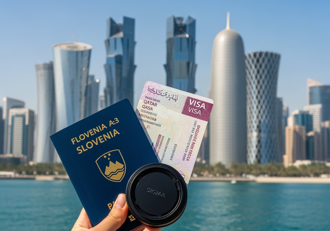 Slovenia passport with Qatar e-Visa documents