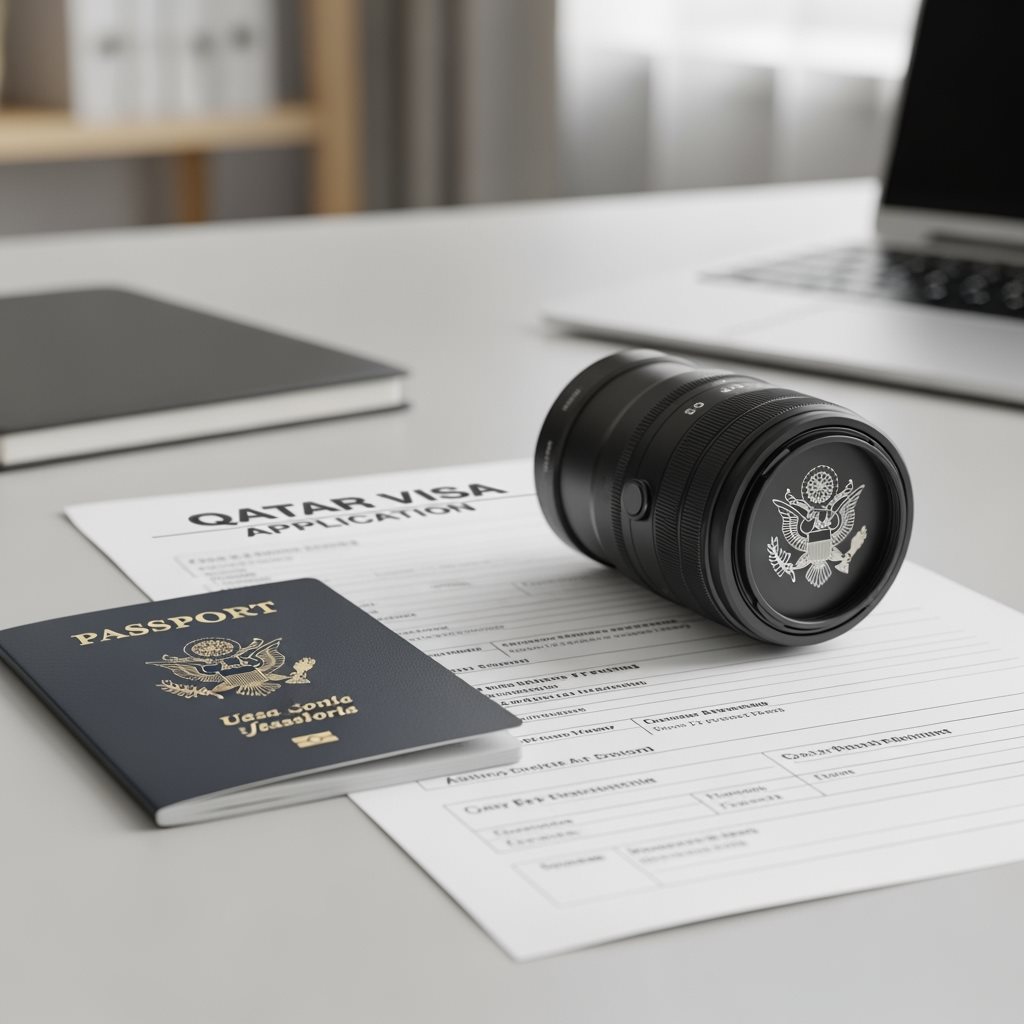 US passport and Qatar visa application documents