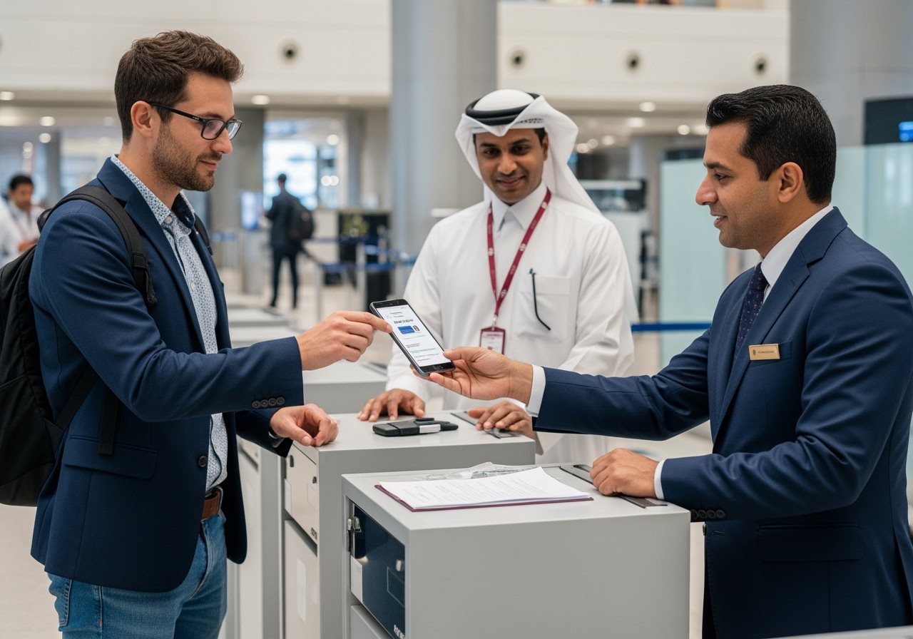 Using Hayya Card e-Visa at Qatar immigration checkpoint